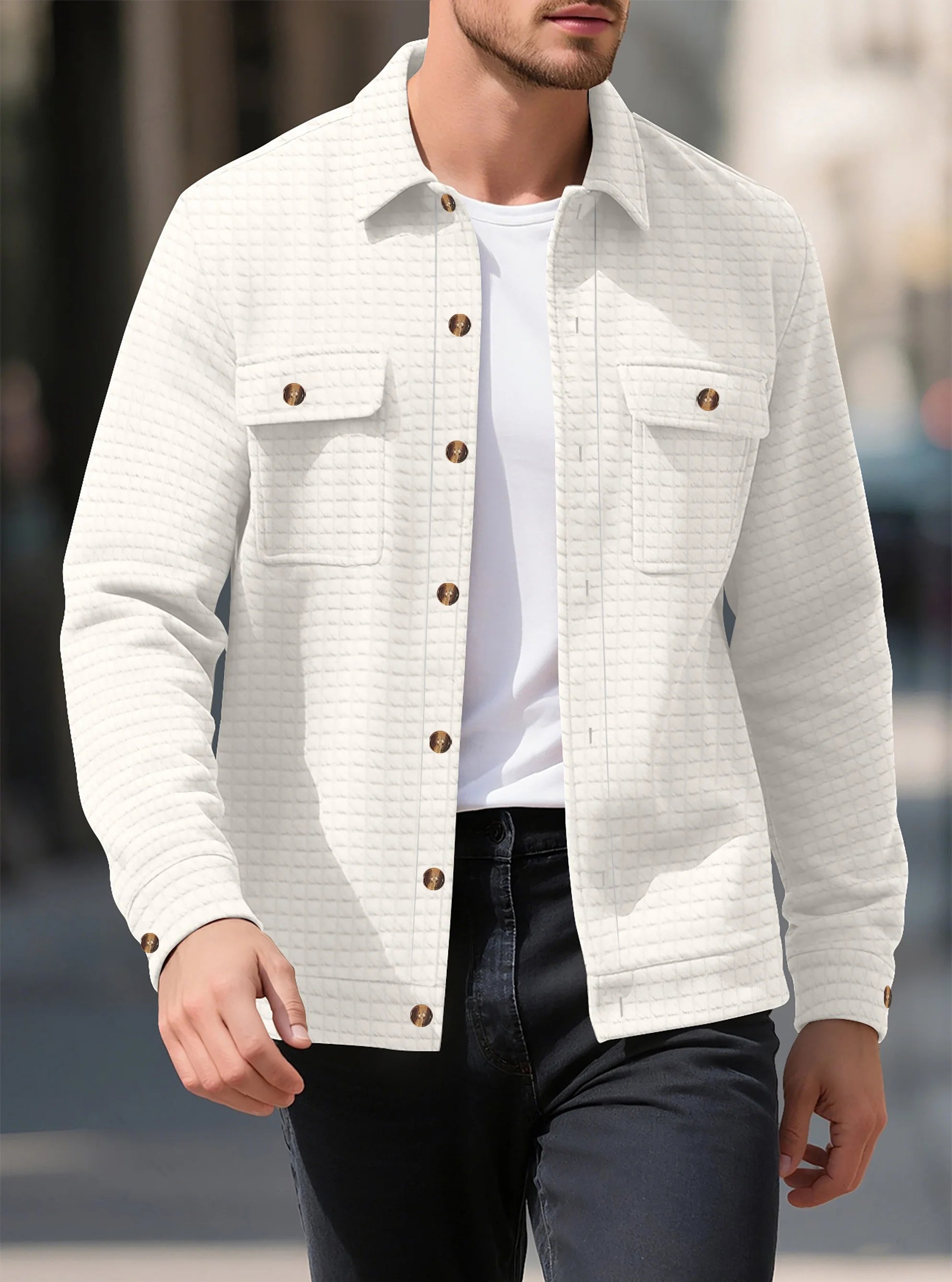 Men’s Casual Long-Sleeve Shirt Jacket
