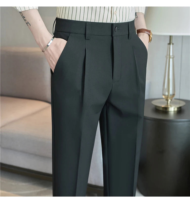 Men's Semi-Elastic Waist Suit pants
