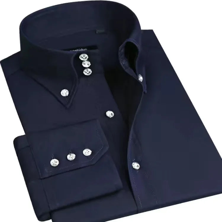 Men’s Slim-Fit Button-Down Dress Shirt