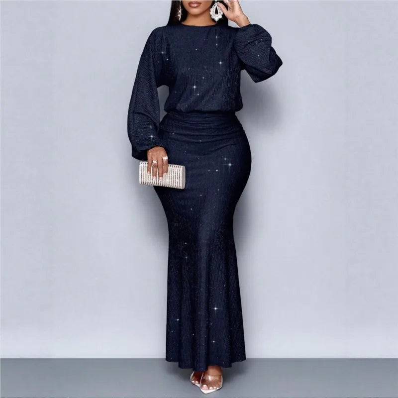 Beaded Long-Sleeve Bodycon Dress
