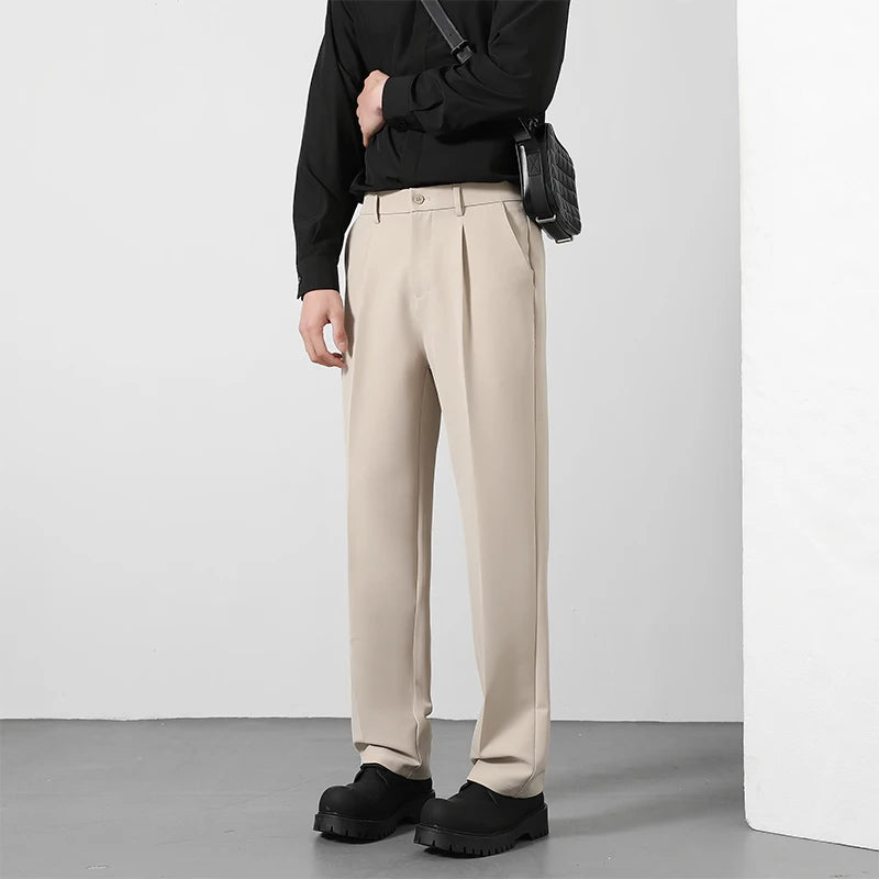 Men’s Straight-Leg Business Casual Trousers