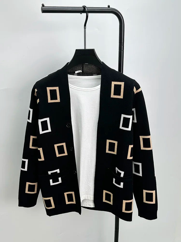 Men's Jacquard Knit Cardigan