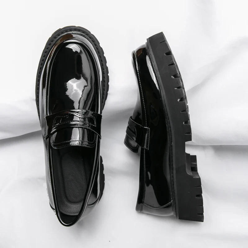 Men's Black Platform Loafers