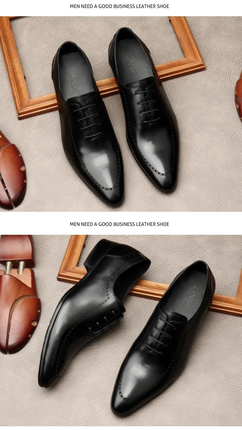 Italian-Style Leather Oxford Shoes for Men