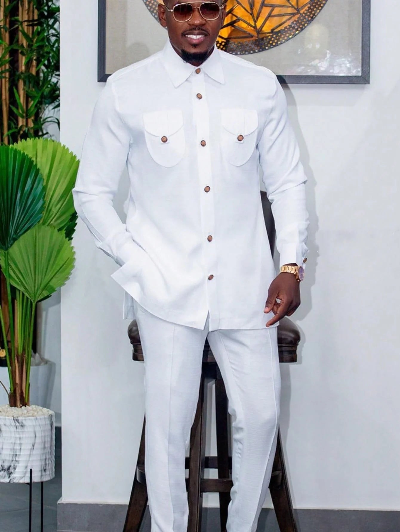 Traditional-Men's two-Piece Set-Modern Classic style