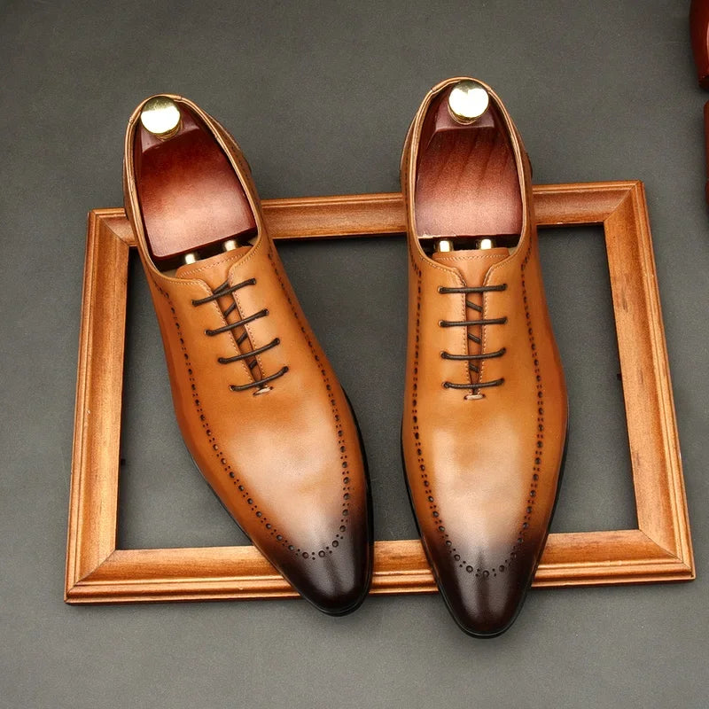 Italian-Style Leather Oxford Shoes for Men