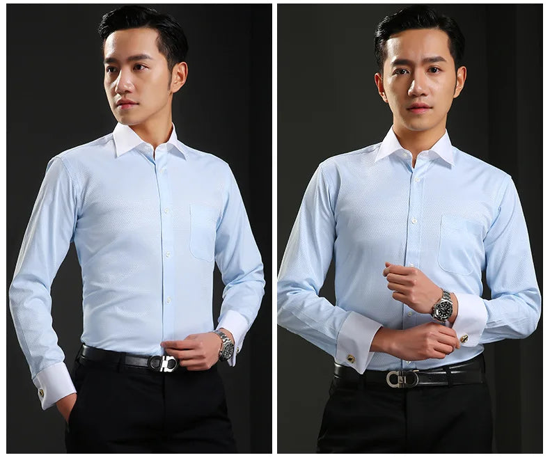 Men's French Cuff Dress Shirt(white)