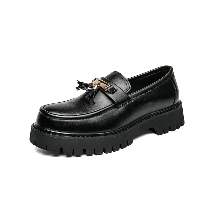 Men's Black Platform Loafers