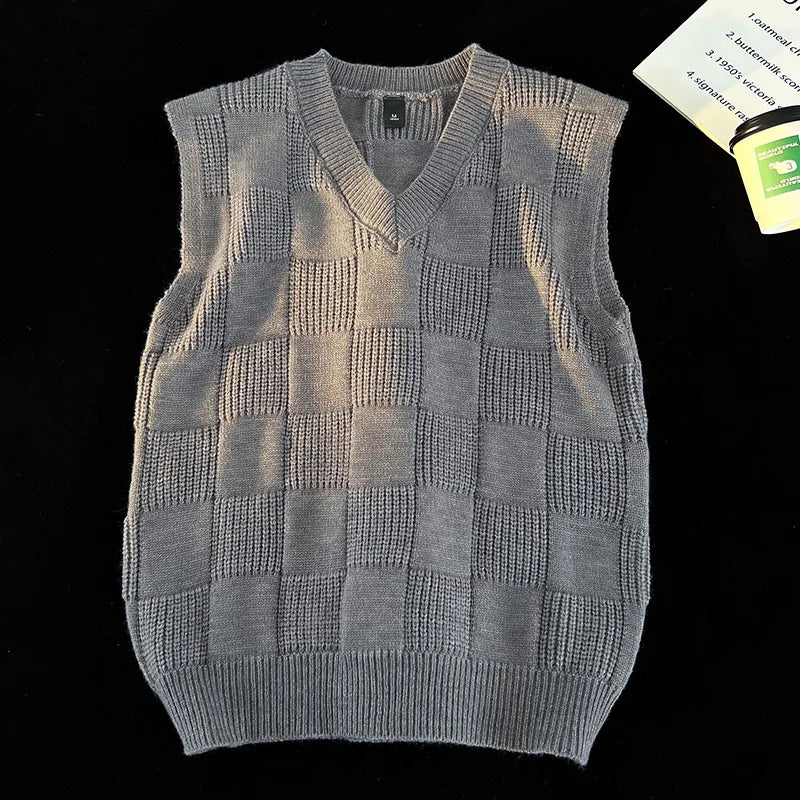 Loose V-neck Outerwear Bottom Clothing Basic Casual Vest Sleeveless