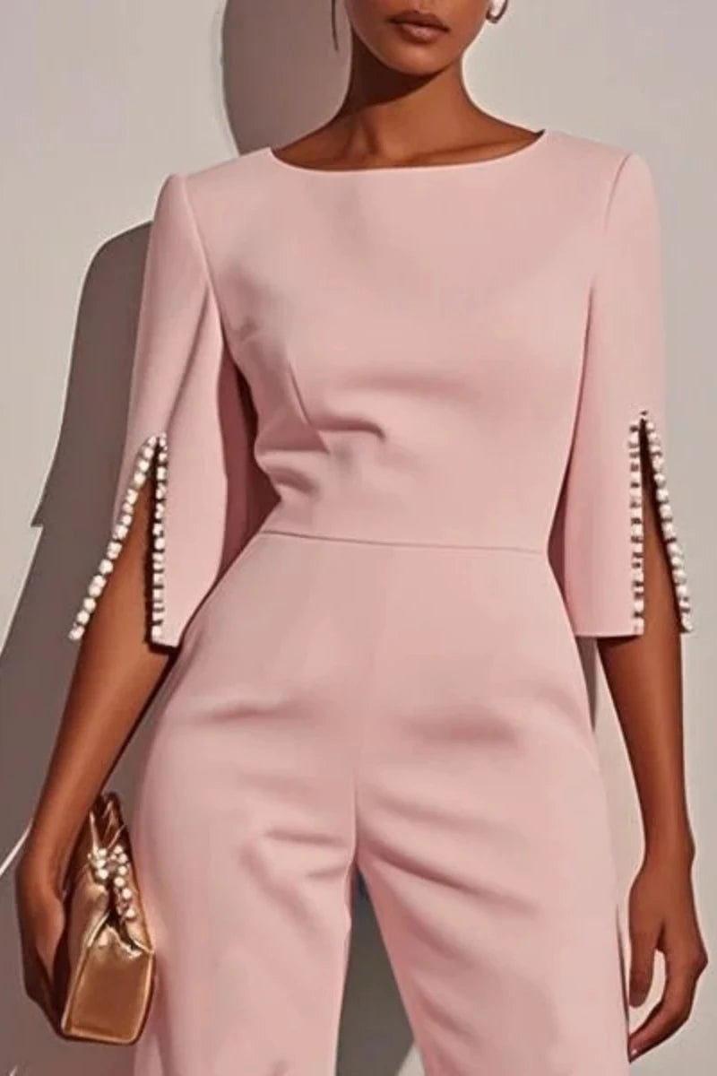 Elegant Long-Sleeve High-Waist Women's Jumpsuit