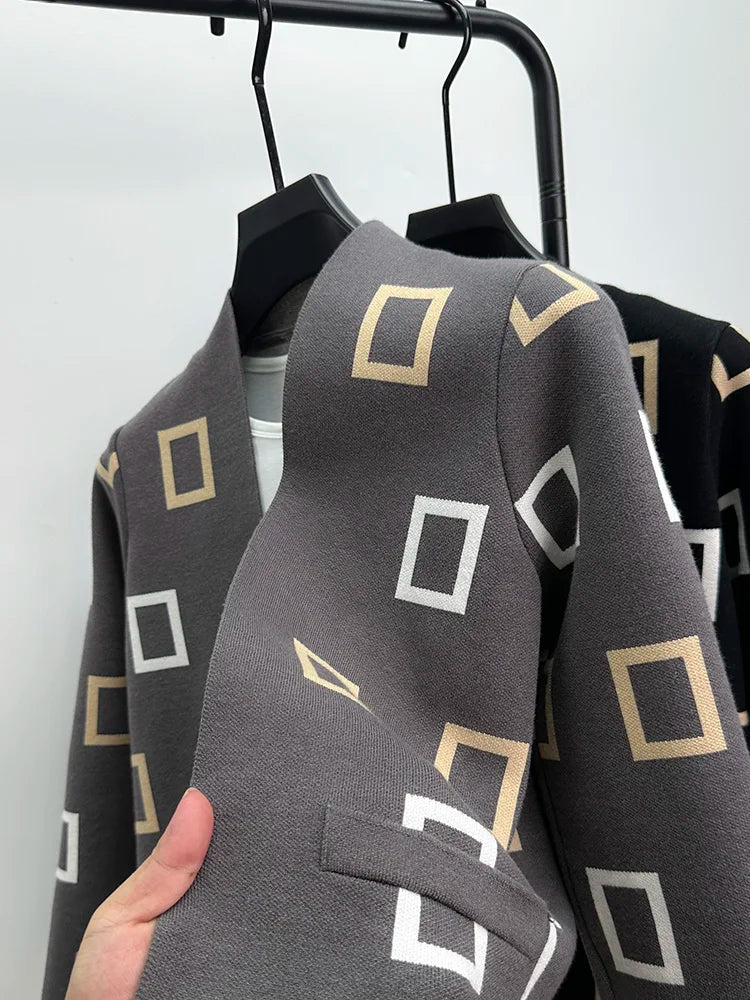 Men's Jacquard Knit Cardigan