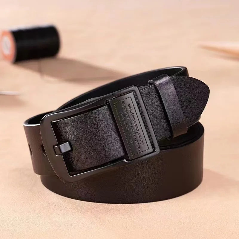 Genuine Leather Men’s Belt with Metal Buckle