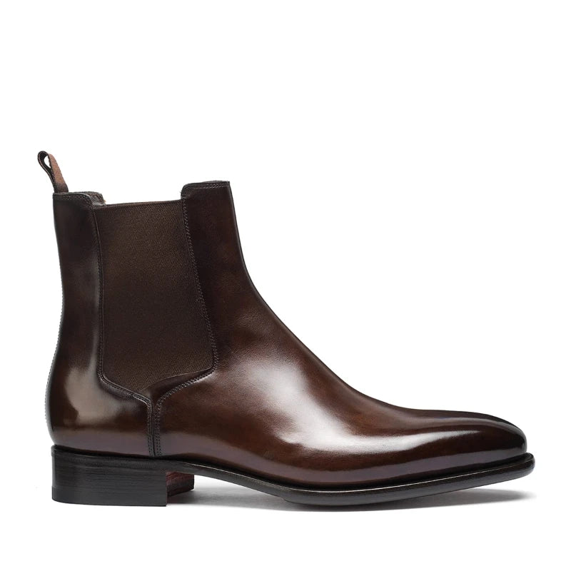 Men's Brown-Black Chelsea Boots