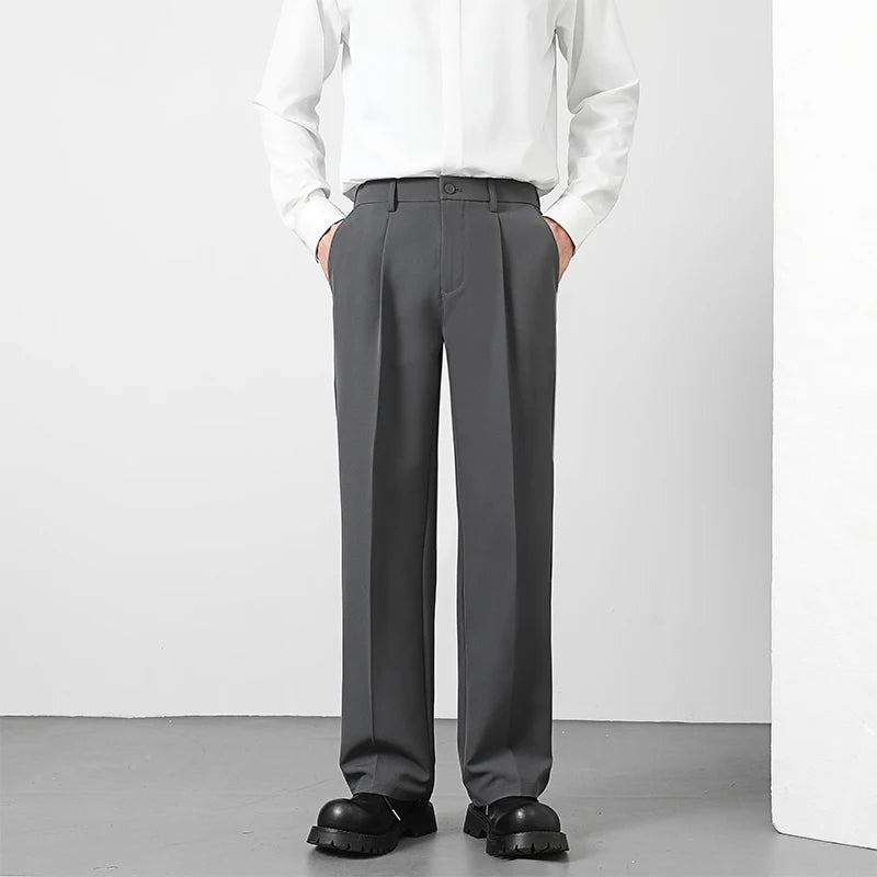 Men’s Straight-Leg Business Casual Trousers