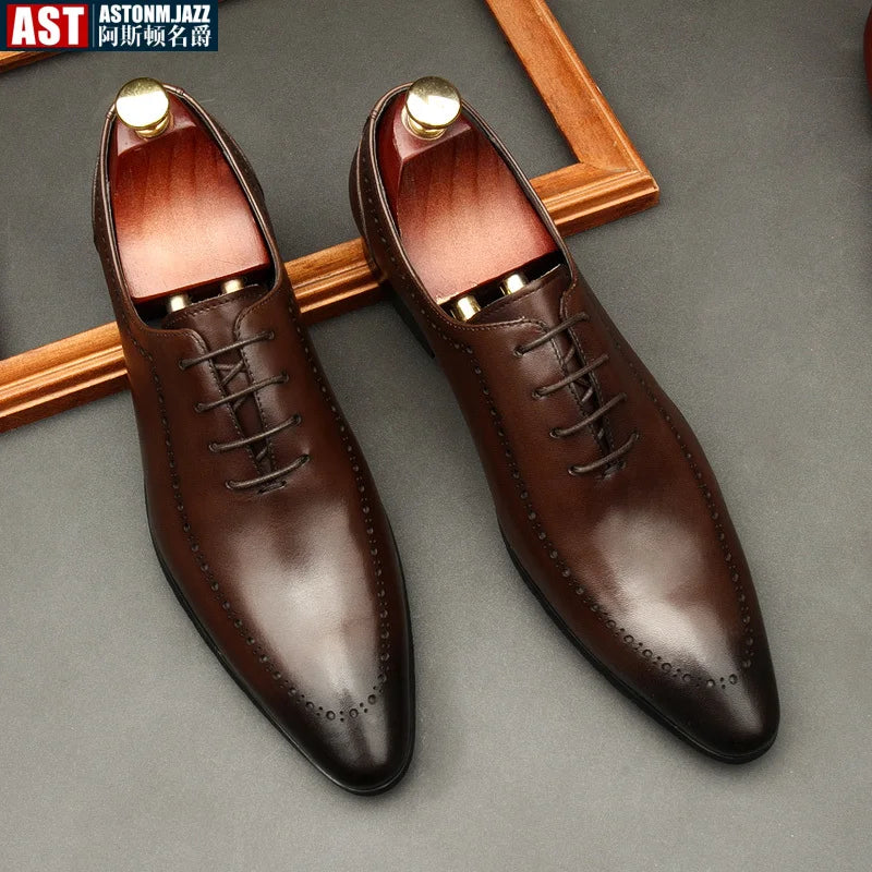 Italian-Style Leather Oxford Shoes for Men