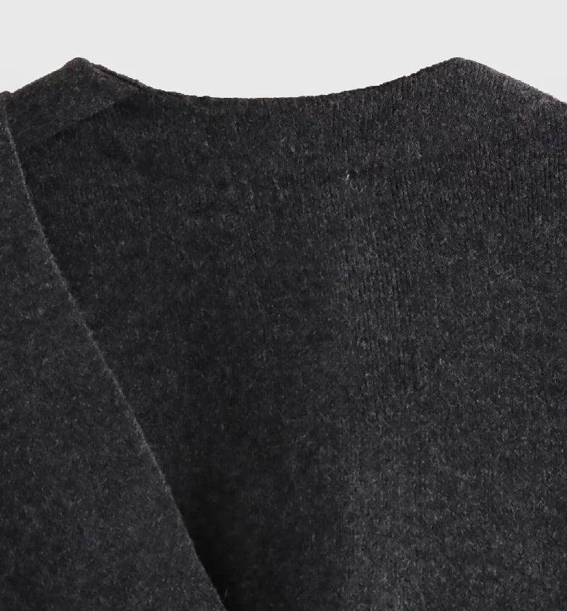 Plush Padded Winter Coat with Asymmetric Scarf-Women